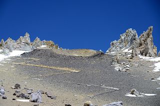 08 The Zig Zag Trail Close Up Just Below Aconcagua Camp 3 Colera